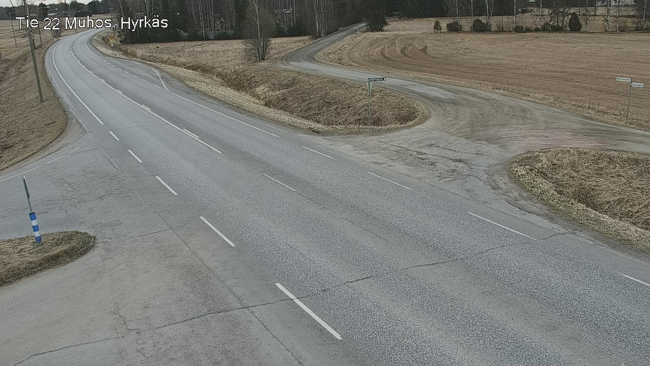 Weather Camera Image Väg 22 Muhos, Hyrkäs, Muhos, Pohjois-Pohjanmaa