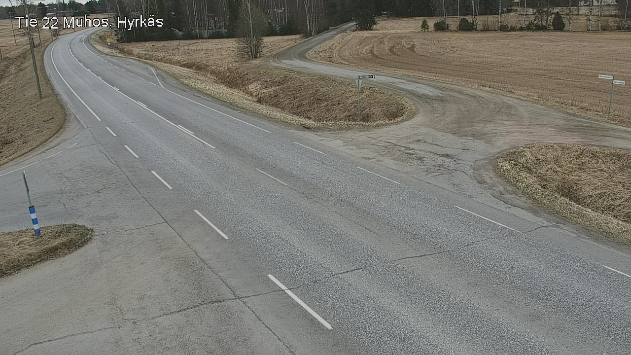 Weather Camera Image Väg 22 Muhos, Hyrkäs, Muhos, Pohjois-Pohjanmaa