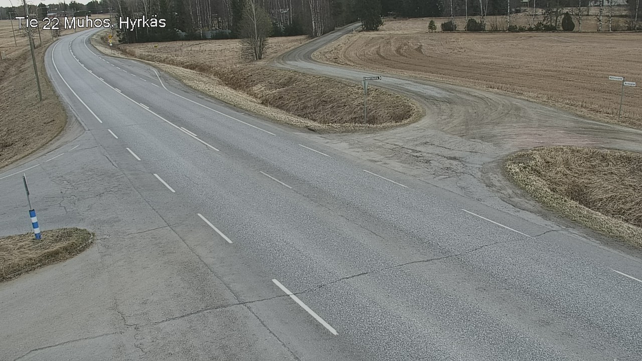 Weather Camera Image Väg 22 Muhos, Hyrkäs, Muhos, Pohjois-Pohjanmaa