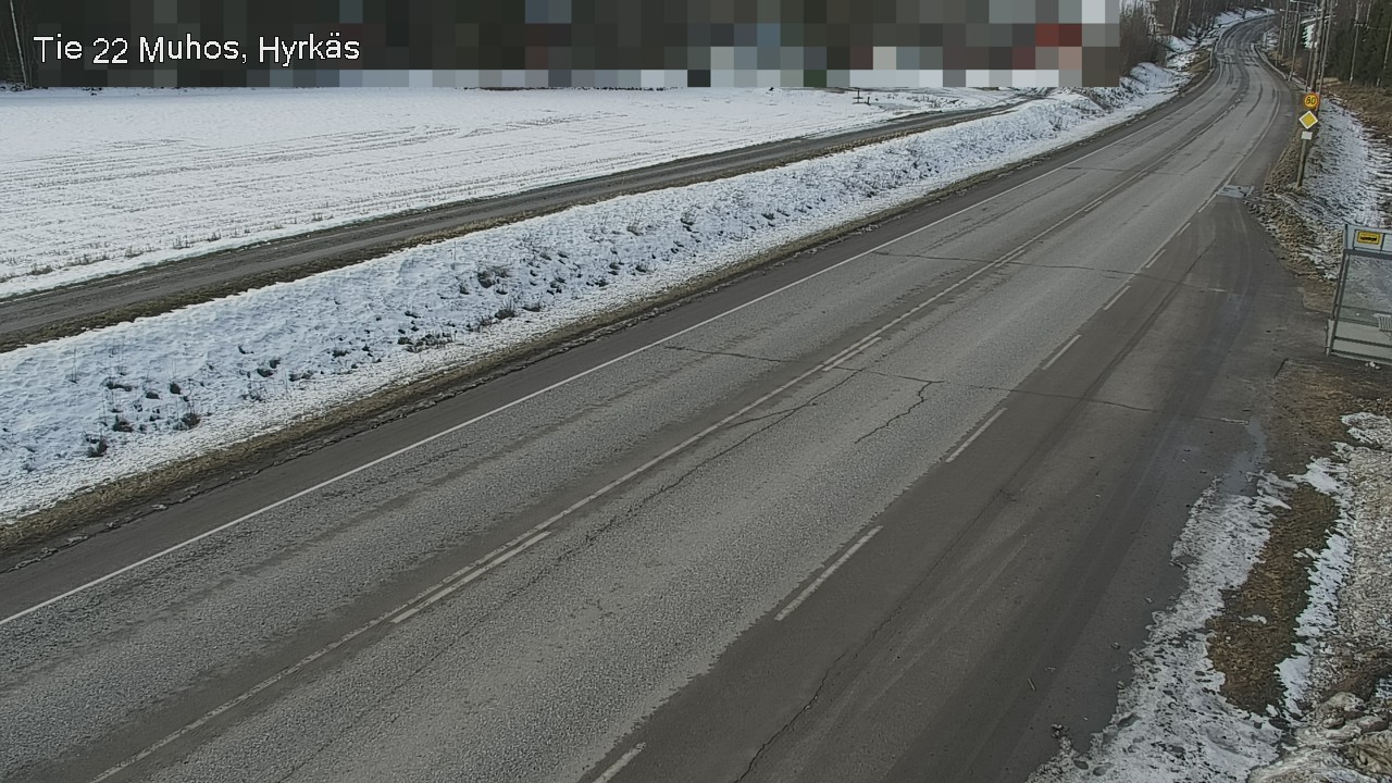 Weather Camera Image Väg 22 Muhos, Hyrkäs, Muhos, Pohjois-Pohjanmaa
