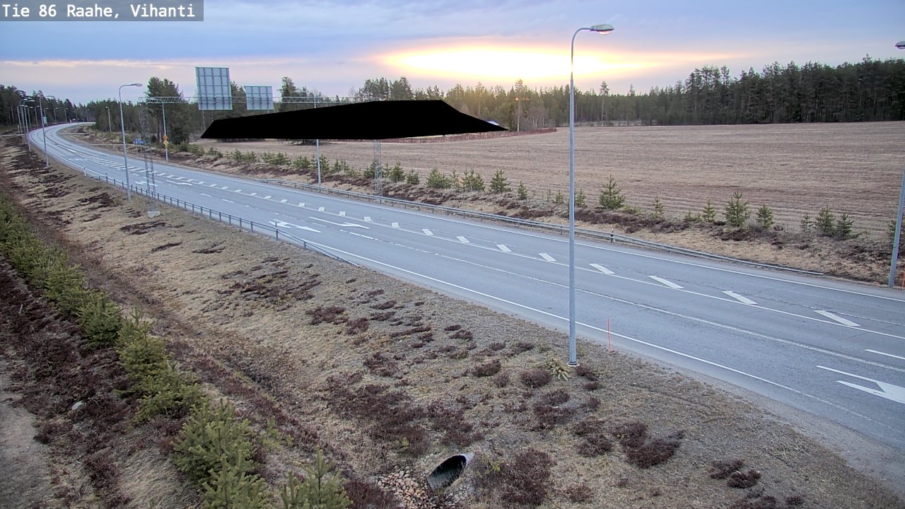 Weather Camera Image Väg 86 Raahe, Vihanti, Raahe, Pohjois-Pohjanmaa
