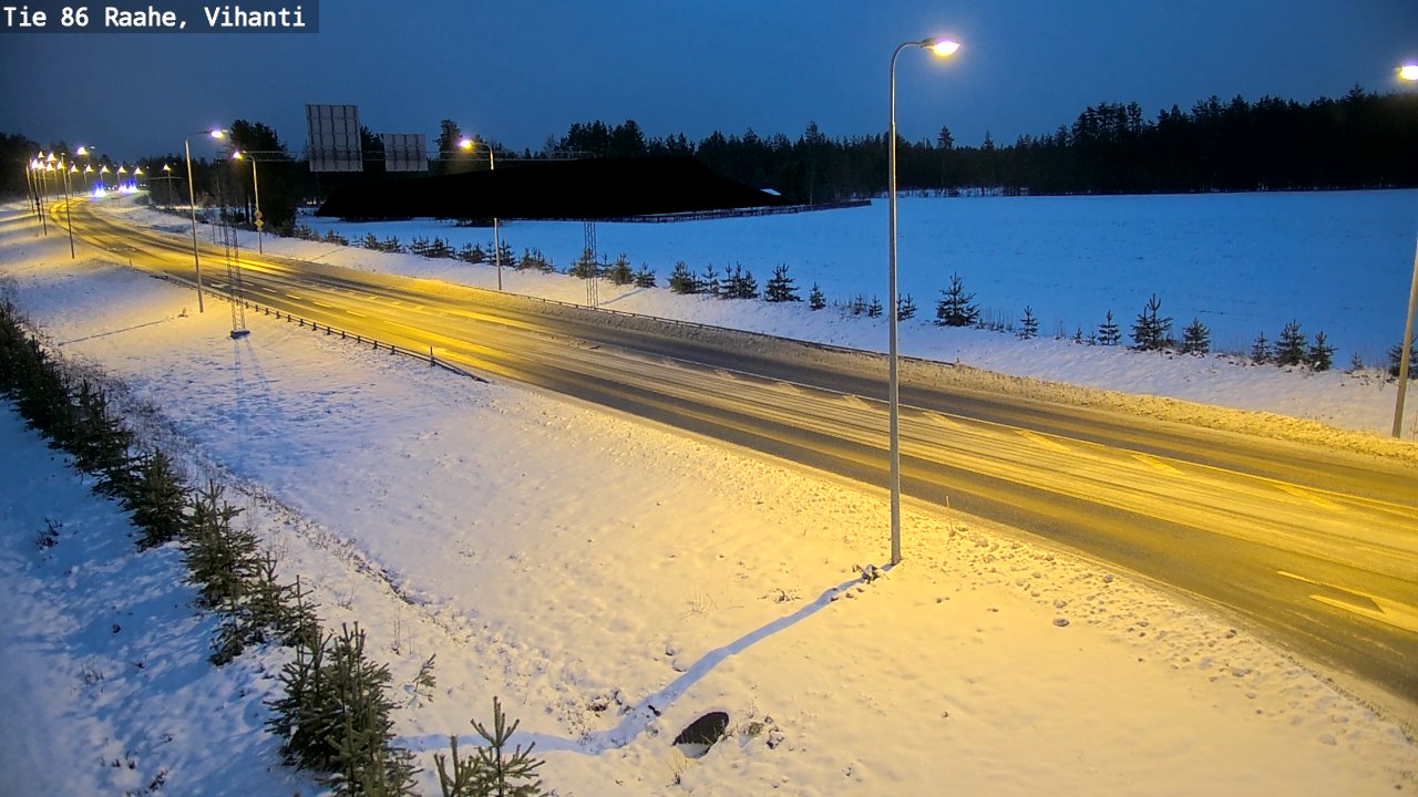 Weather Camera Image Väg 86 Raahe, Vihanti, Raahe, Pohjois-Pohjanmaa