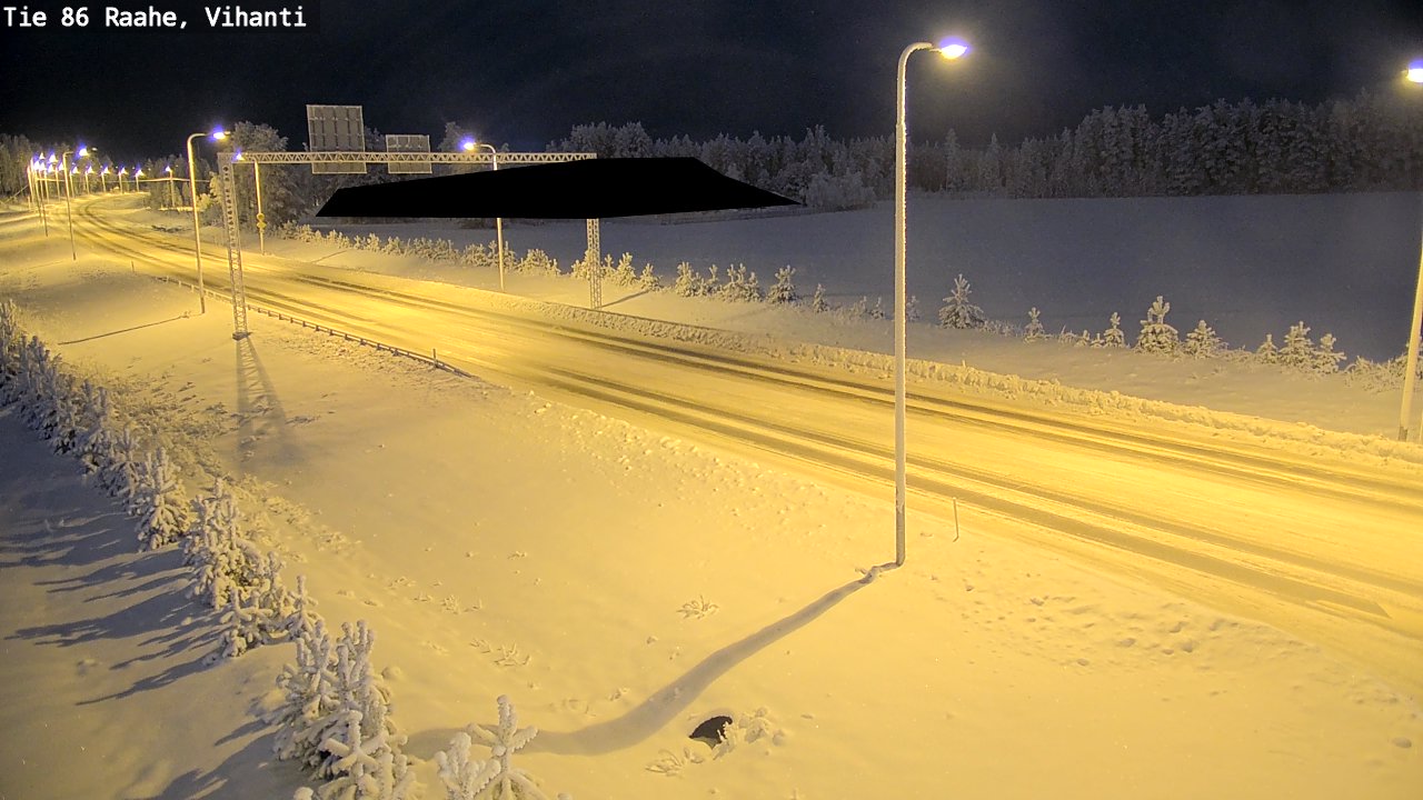 Weather Camera Image Väg 86 Raahe, Vihanti, Raahe, Pohjois-Pohjanmaa