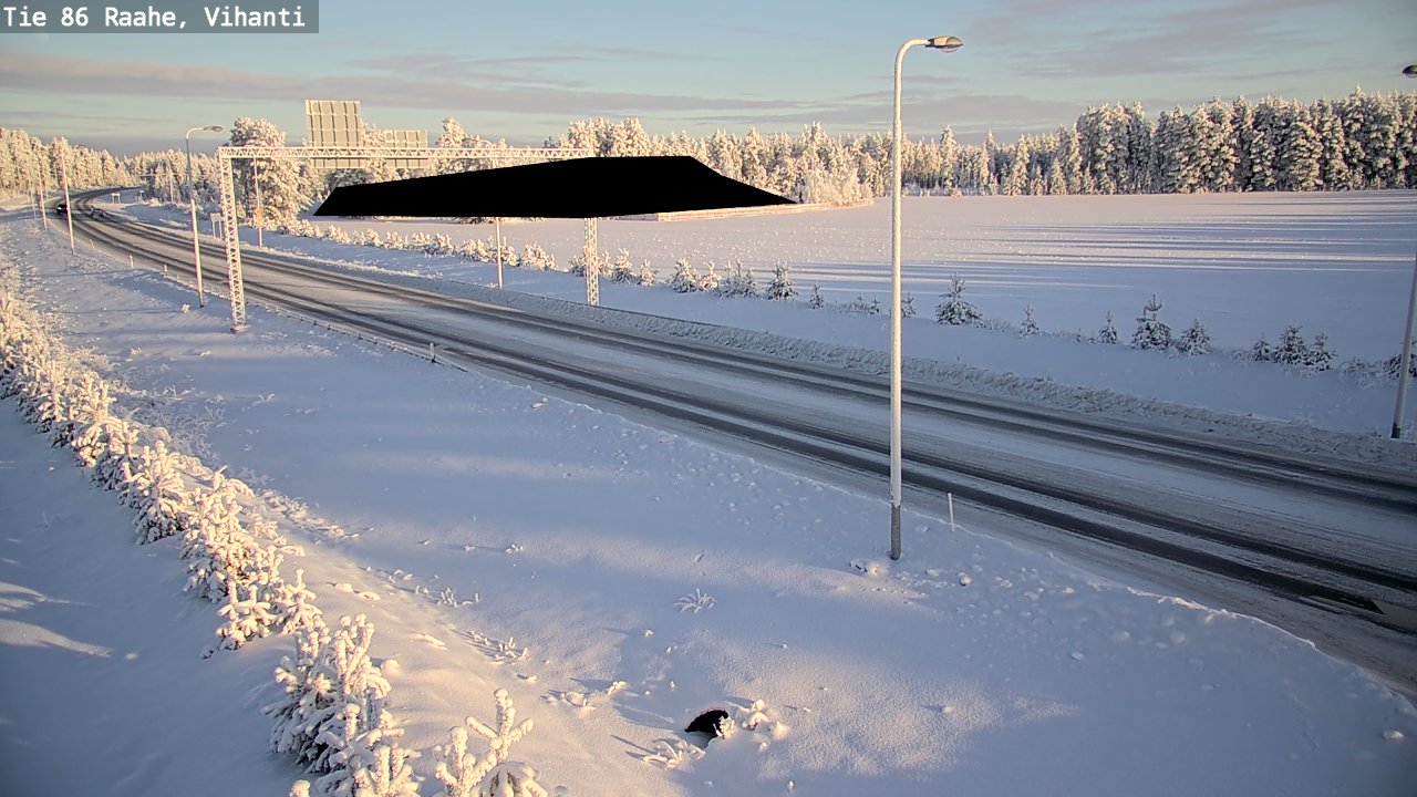 Weather Camera Image Väg 86 Raahe, Vihanti, Raahe, Pohjois-Pohjanmaa