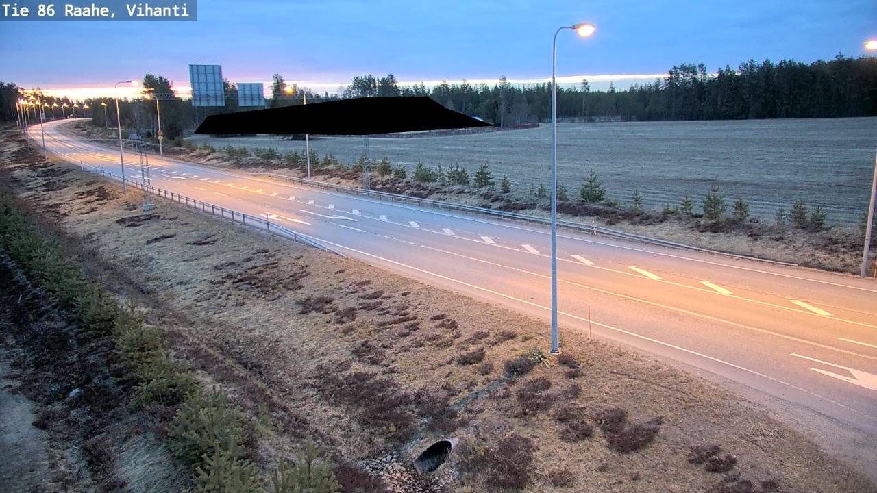 Weather Camera Image Väg 86 Raahe, Vihanti, Raahe, Pohjois-Pohjanmaa
