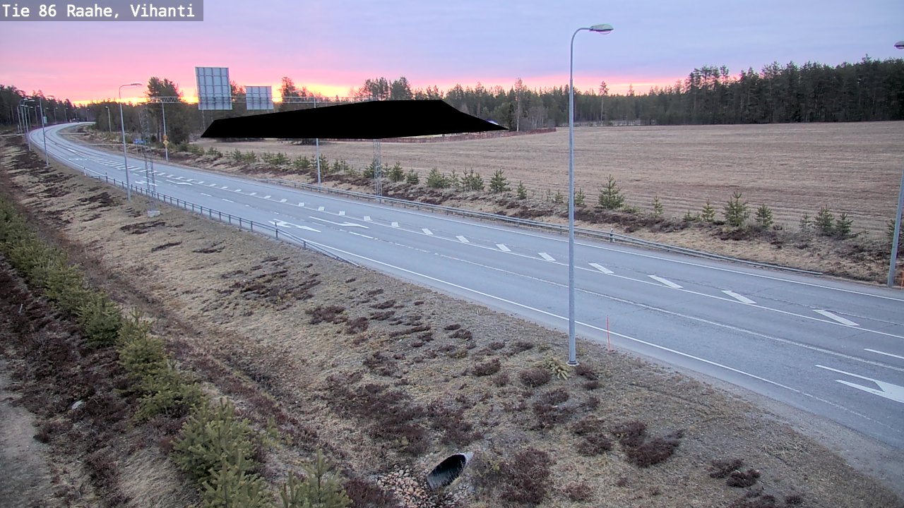 Weather Camera Image Väg 86 Raahe, Vihanti, Raahe, Pohjois-Pohjanmaa