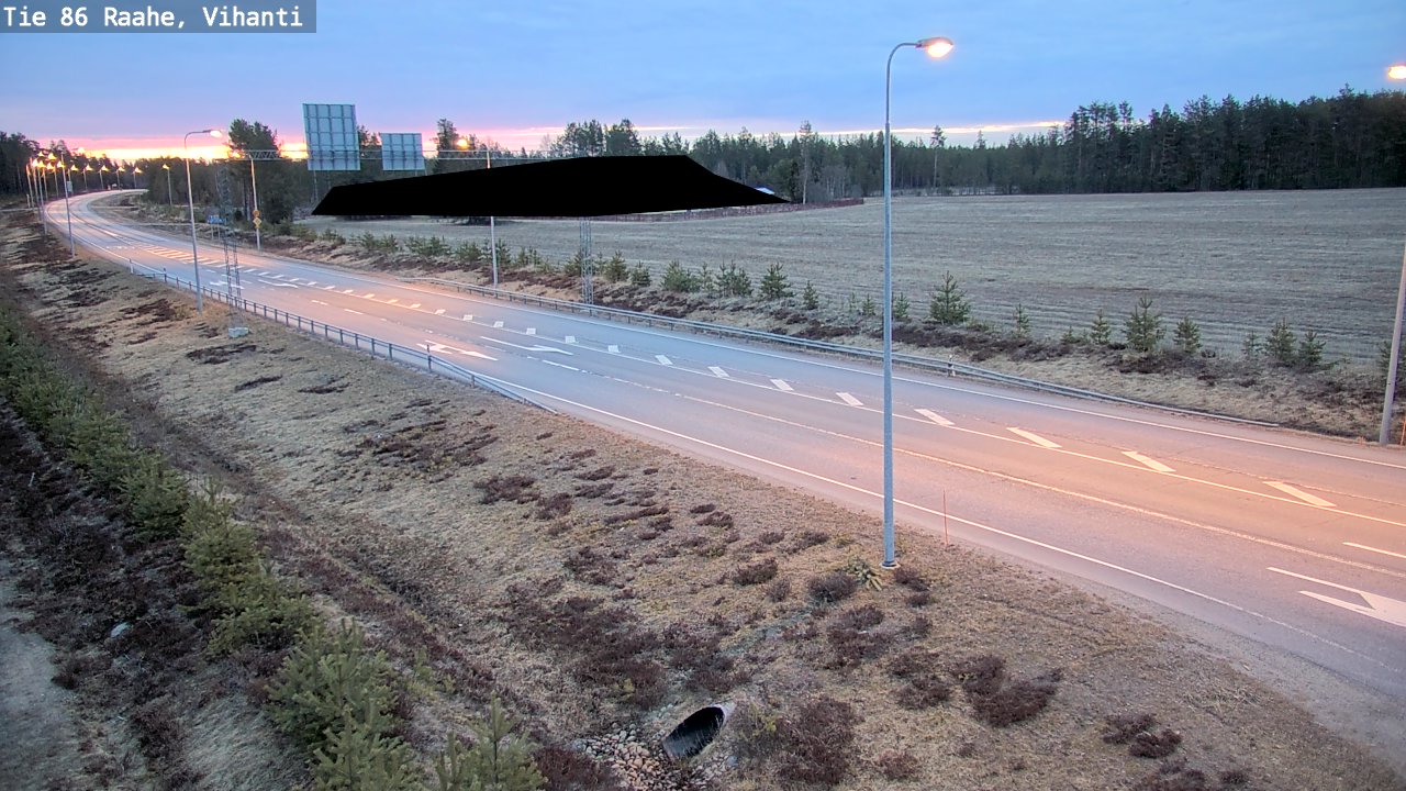 Weather Camera Image Väg 86 Raahe, Vihanti, Raahe, Pohjois-Pohjanmaa