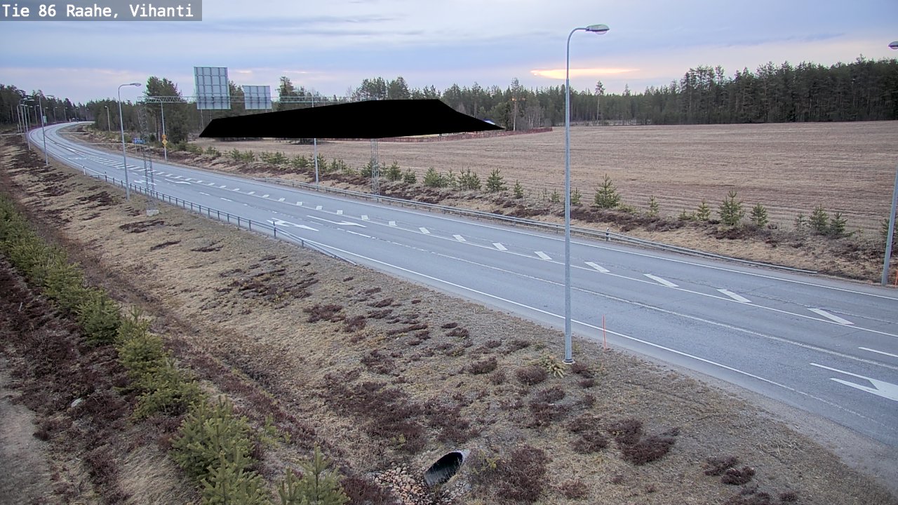 Weather Camera Image Väg 86 Raahe, Vihanti, Raahe, Pohjois-Pohjanmaa
