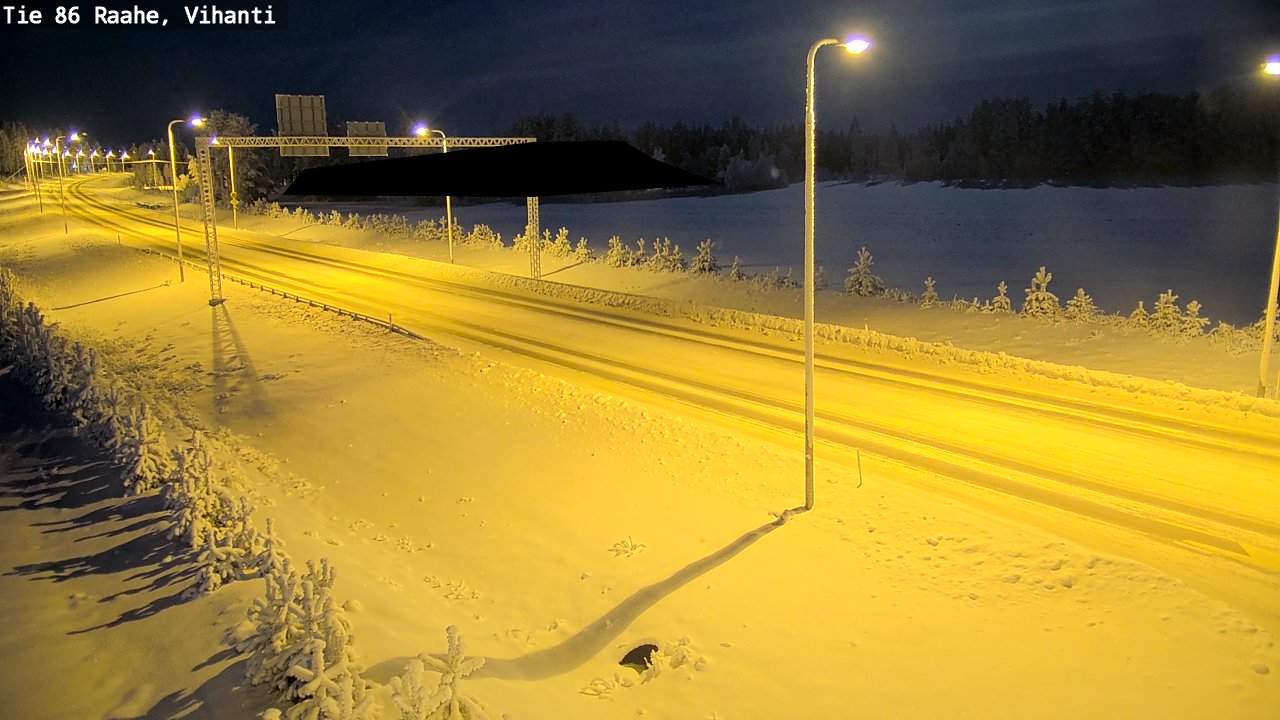 Weather Camera Image Road 86 Raahe, Vihanti, Raahe, Pohjois-Pohjanmaa
