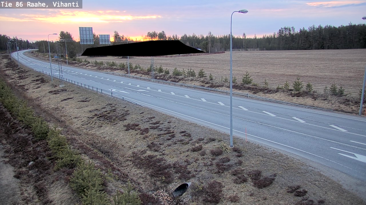 Weather Camera Image Väg 86 Raahe, Vihanti, Raahe, Pohjois-Pohjanmaa