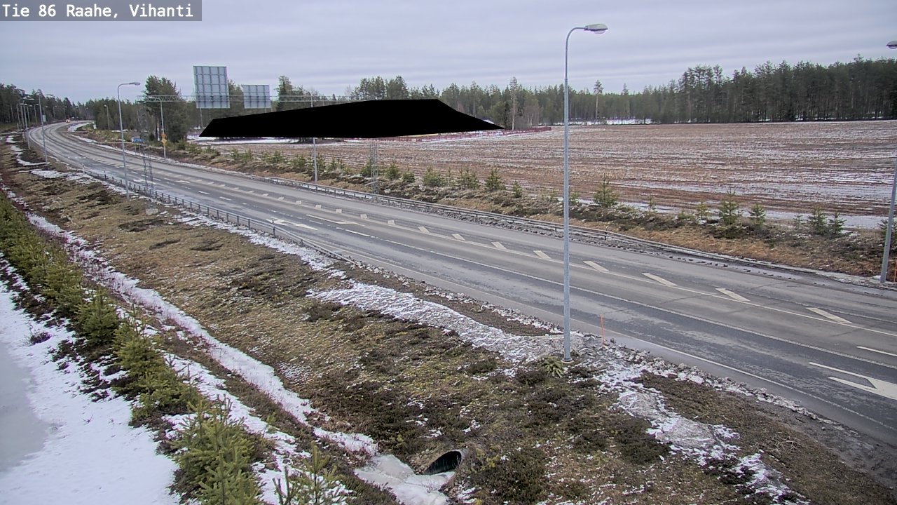 Weather Camera Image Väg 86 Raahe, Vihanti, Raahe, Pohjois-Pohjanmaa