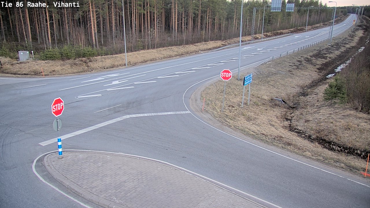 Weather Camera Image Väg 86 Raahe, Vihanti, Raahe, Pohjois-Pohjanmaa
