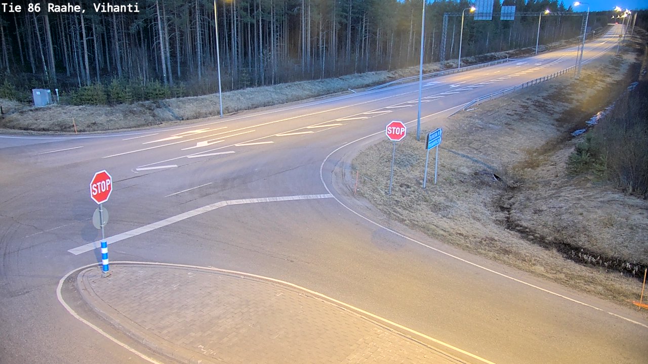Weather Camera Image Väg 86 Raahe, Vihanti, Raahe, Pohjois-Pohjanmaa