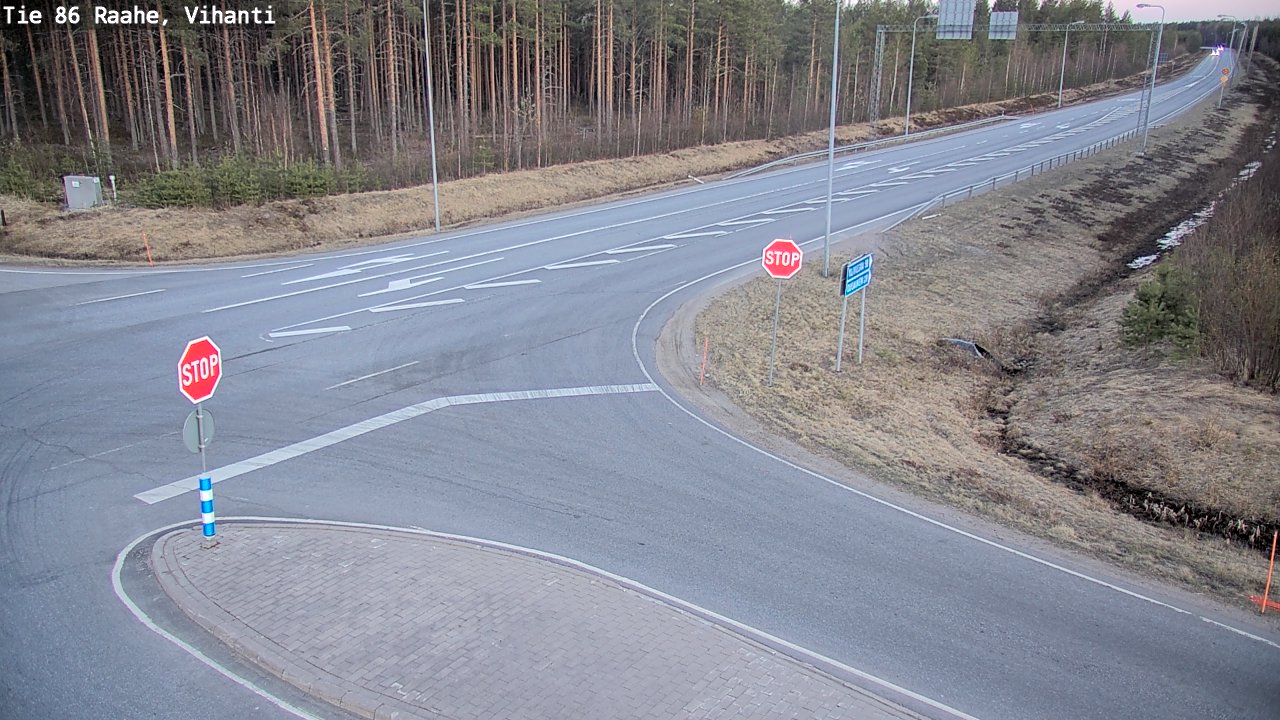 Weather Camera Image Väg 86 Raahe, Vihanti, Raahe, Pohjois-Pohjanmaa