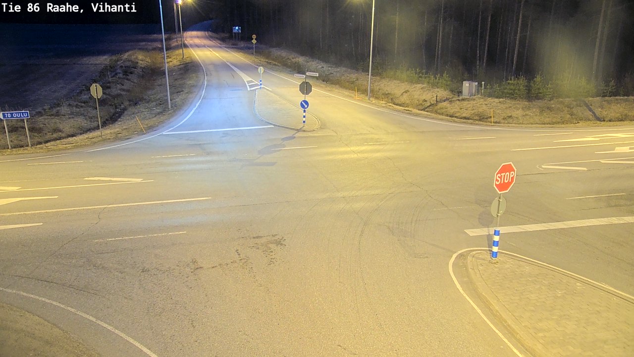 Weather Camera Image Väg 86 Raahe, Vihanti, Raahe, Pohjois-Pohjanmaa