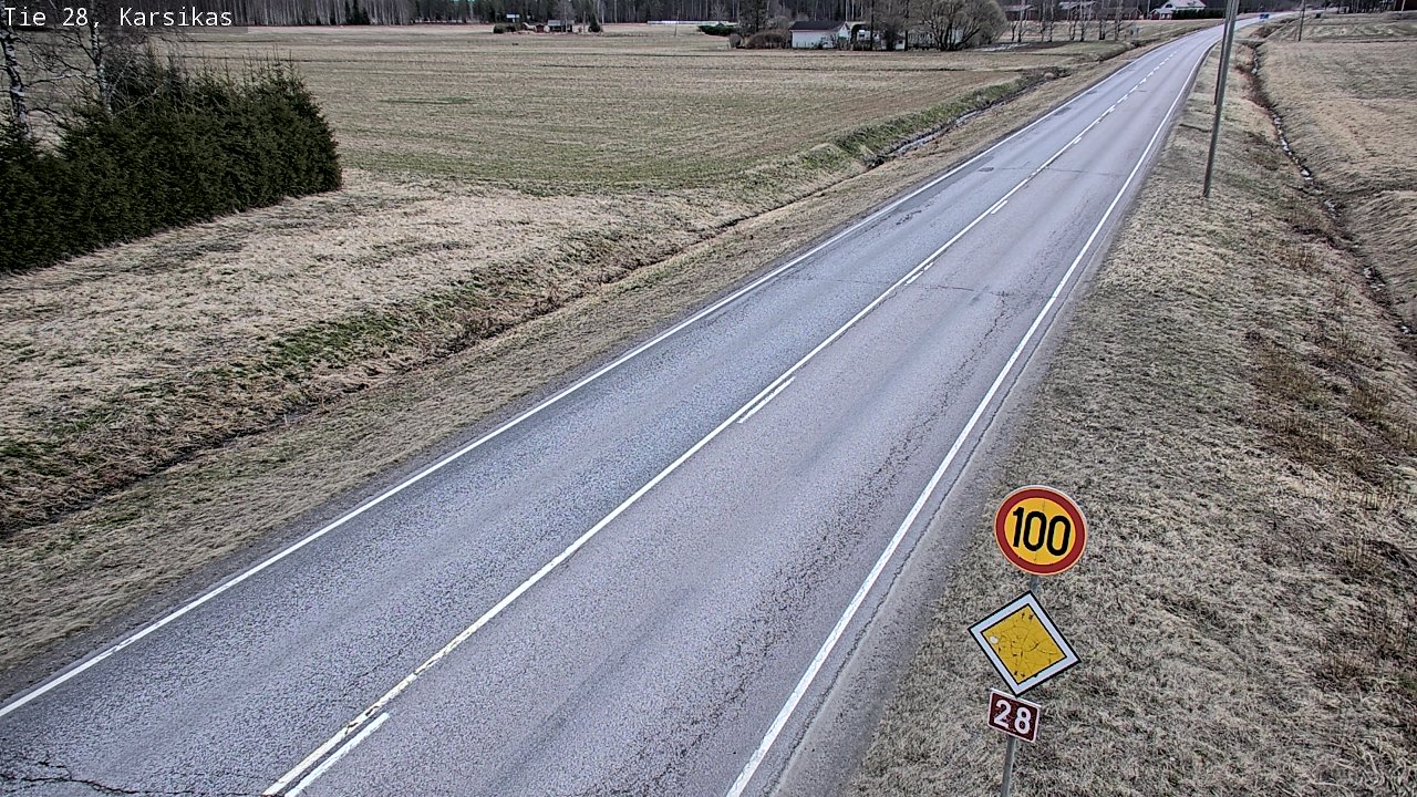 Weather Camera Image Väg 28 Haapavesi, Karsikas, Haapavesi, Pohjois-Pohjanmaa