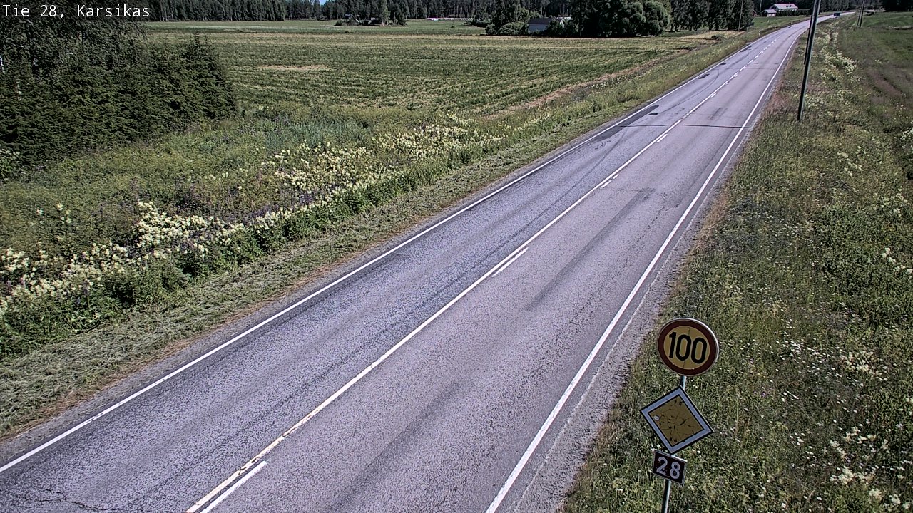 Weather Camera Image Road 28 Haapavesi, Karsikas, Haapavesi, Pohjois-Pohjanmaa