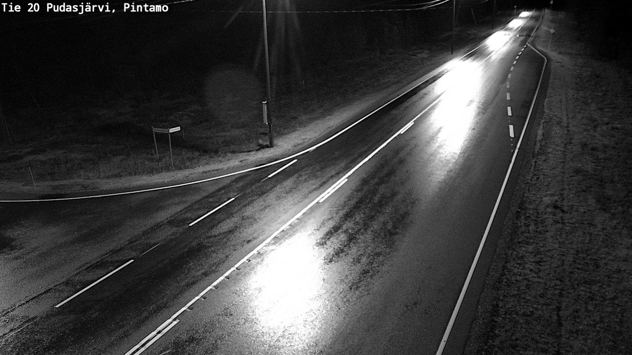 Weather Camera Image Road 20 Pudasjärvi, Pintamo, Pudasjärvi, Pohjois-Pohjanmaa