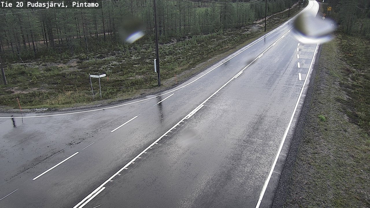 Weather Camera Image Road 20 Pudasjärvi, Pintamo, Pudasjärvi, Pohjois-Pohjanmaa
