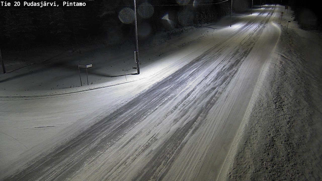 Weather Camera Image Road 20 Pudasjärvi, Pintamo, Pudasjärvi, Pohjois-Pohjanmaa