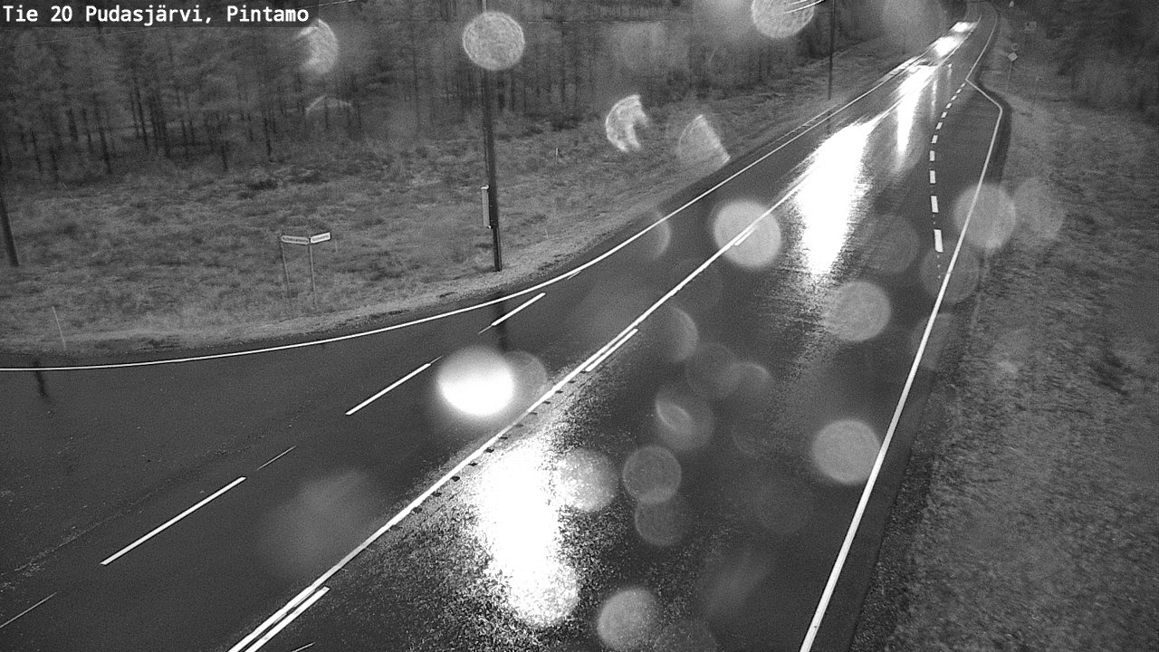 Weather Camera Image Road 20 Pudasjärvi, Pintamo, Pudasjärvi, Pohjois-Pohjanmaa