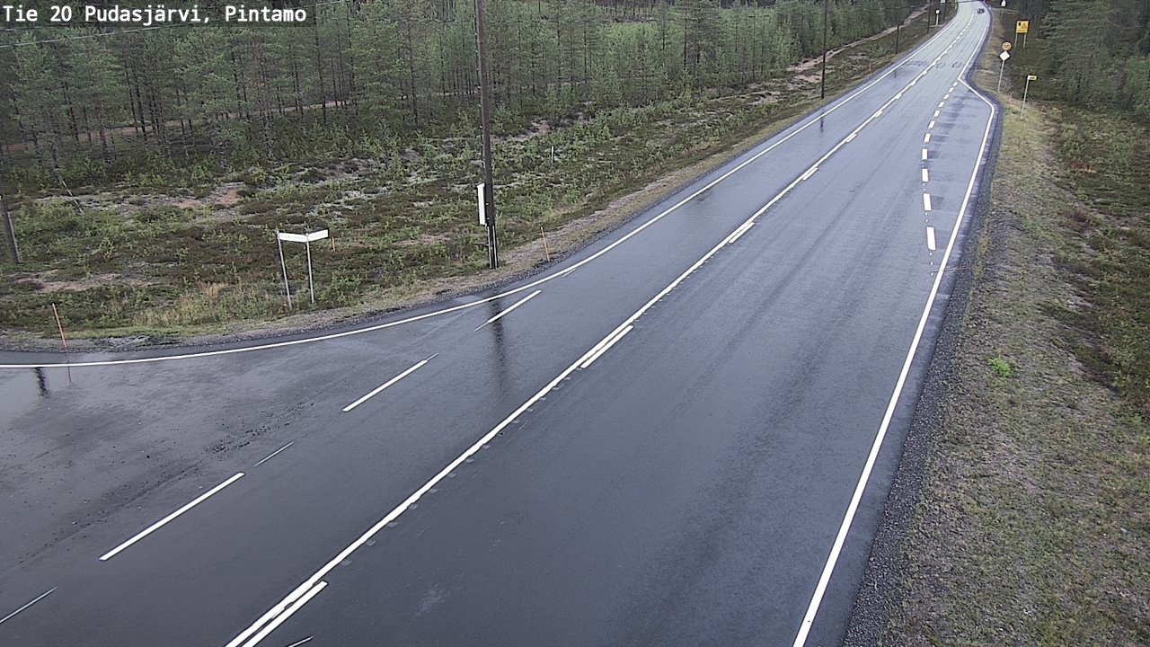 Weather Camera Image Road 20 Pudasjärvi, Pintamo, Pudasjärvi, Pohjois-Pohjanmaa