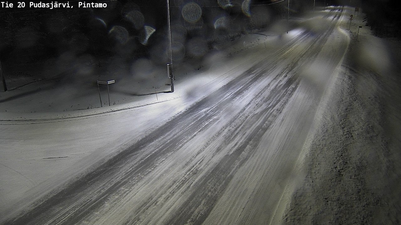 Weather Camera Image Road 20 Pudasjärvi, Pintamo, Pudasjärvi, Pohjois-Pohjanmaa