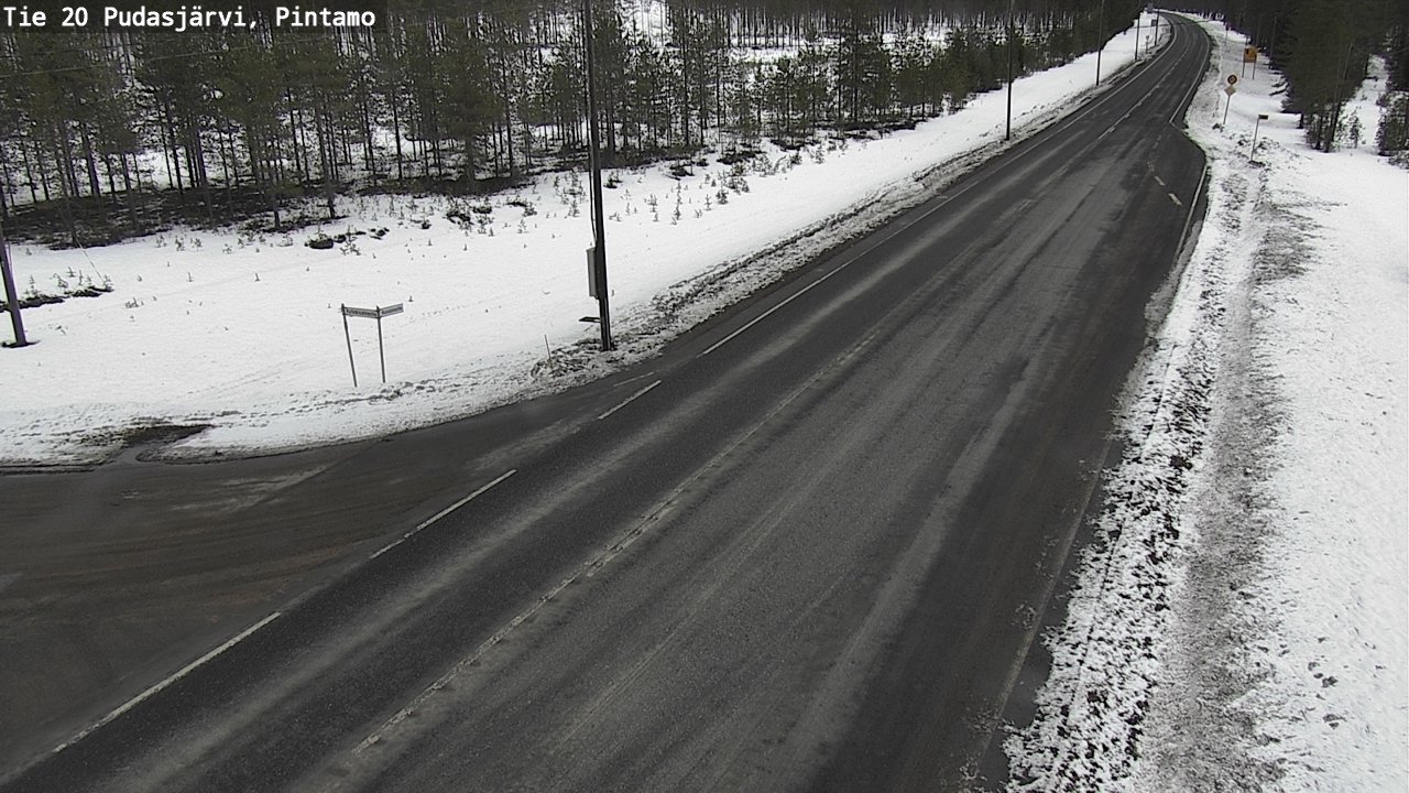 Weather Camera Image Väg 20 Pudasjärvi, Pintamo, Pudasjärvi, Pohjois-Pohjanmaa
