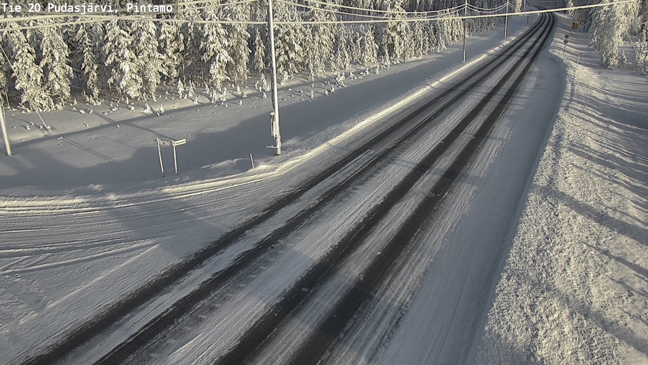 Weather Camera Image Road 20 Pudasjärvi, Pintamo, Pudasjärvi, Pohjois-Pohjanmaa