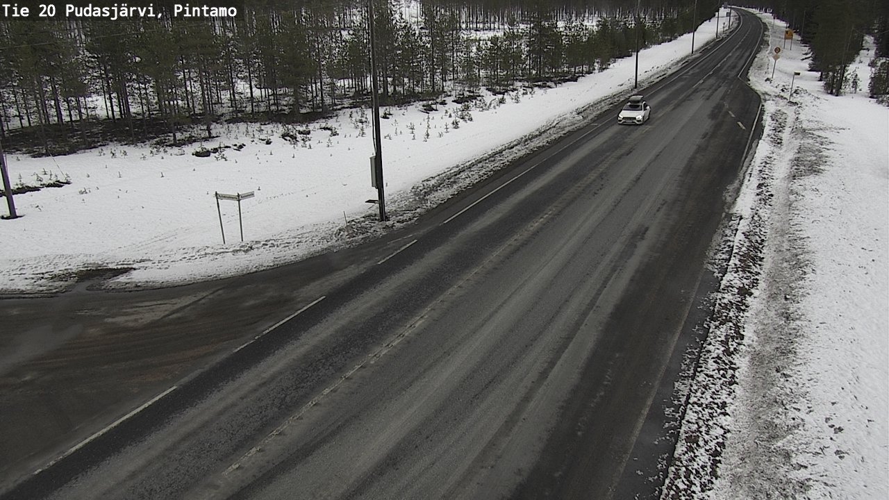 Weather Camera Image Väg 20 Pudasjärvi, Pintamo, Pudasjärvi, Pohjois-Pohjanmaa