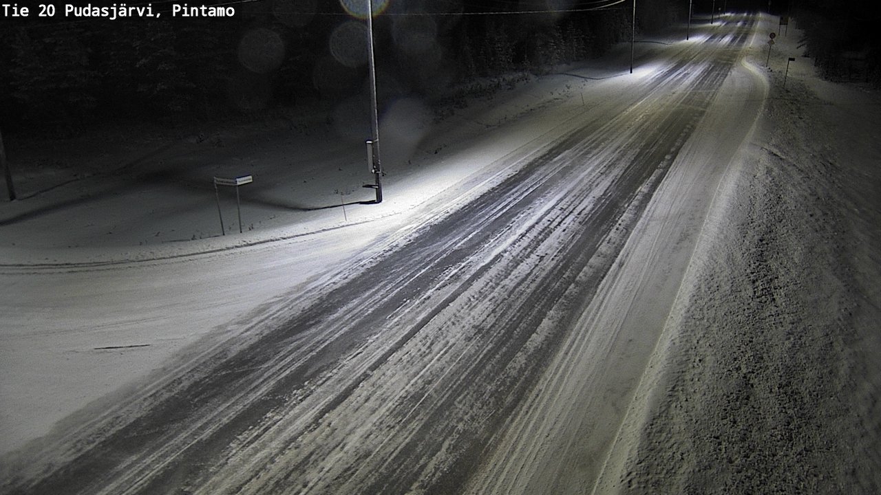 Weather Camera Image Road 20 Pudasjärvi, Pintamo, Pudasjärvi, Pohjois-Pohjanmaa
