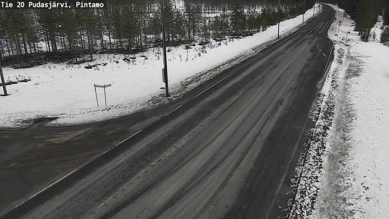 Weather Camera Image Väg 20 Pudasjärvi, Pintamo, Pudasjärvi, Pohjois-Pohjanmaa