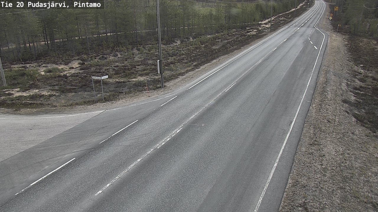 Weather Camera Image Väg 20 Pudasjärvi, Pintamo, Pudasjärvi, Pohjois-Pohjanmaa