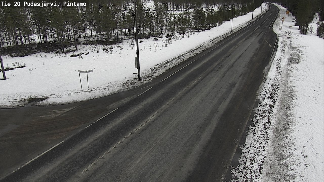 Weather Camera Image Väg 20 Pudasjärvi, Pintamo, Pudasjärvi, Pohjois-Pohjanmaa