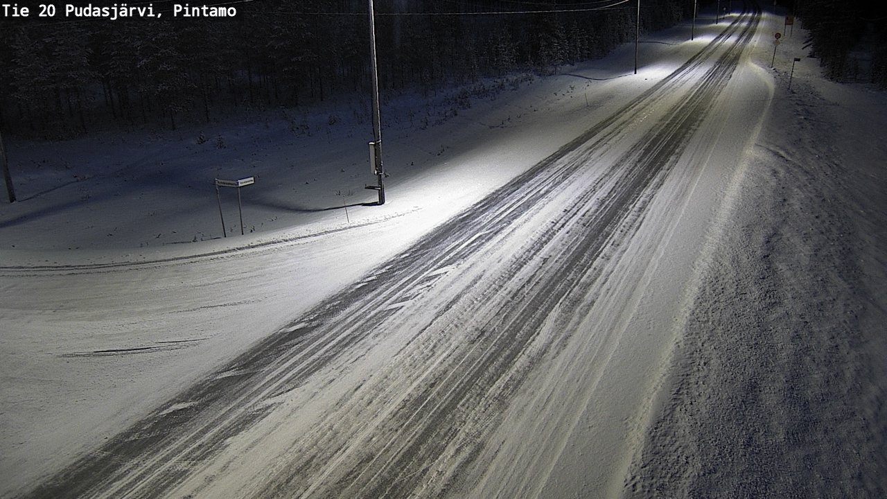 Weather Camera Image Road 20 Pudasjärvi, Pintamo, Pudasjärvi, Pohjois-Pohjanmaa