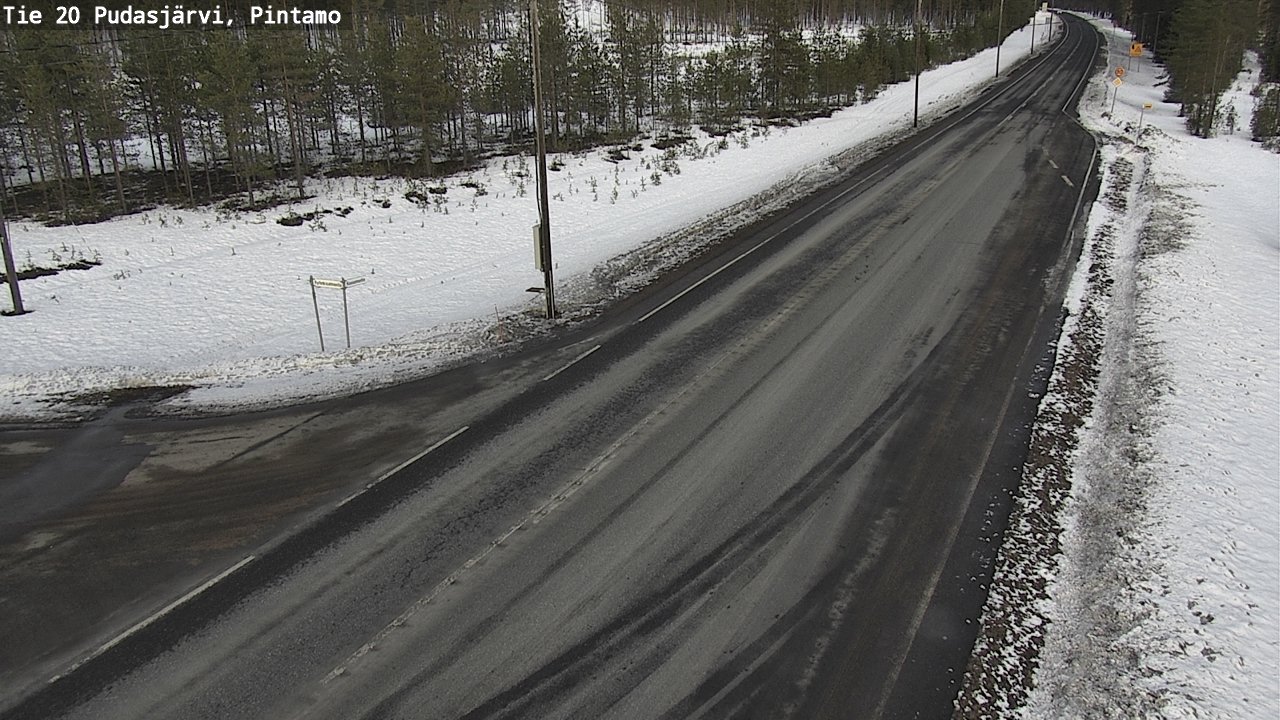 Weather Camera Image Väg 20 Pudasjärvi, Pintamo, Pudasjärvi, Pohjois-Pohjanmaa