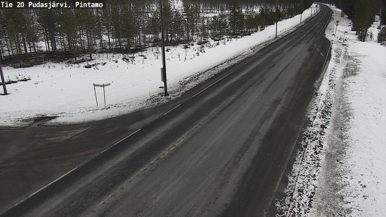 Weather Camera Image Väg 20 Pudasjärvi, Pintamo, Pudasjärvi, Pohjois-Pohjanmaa