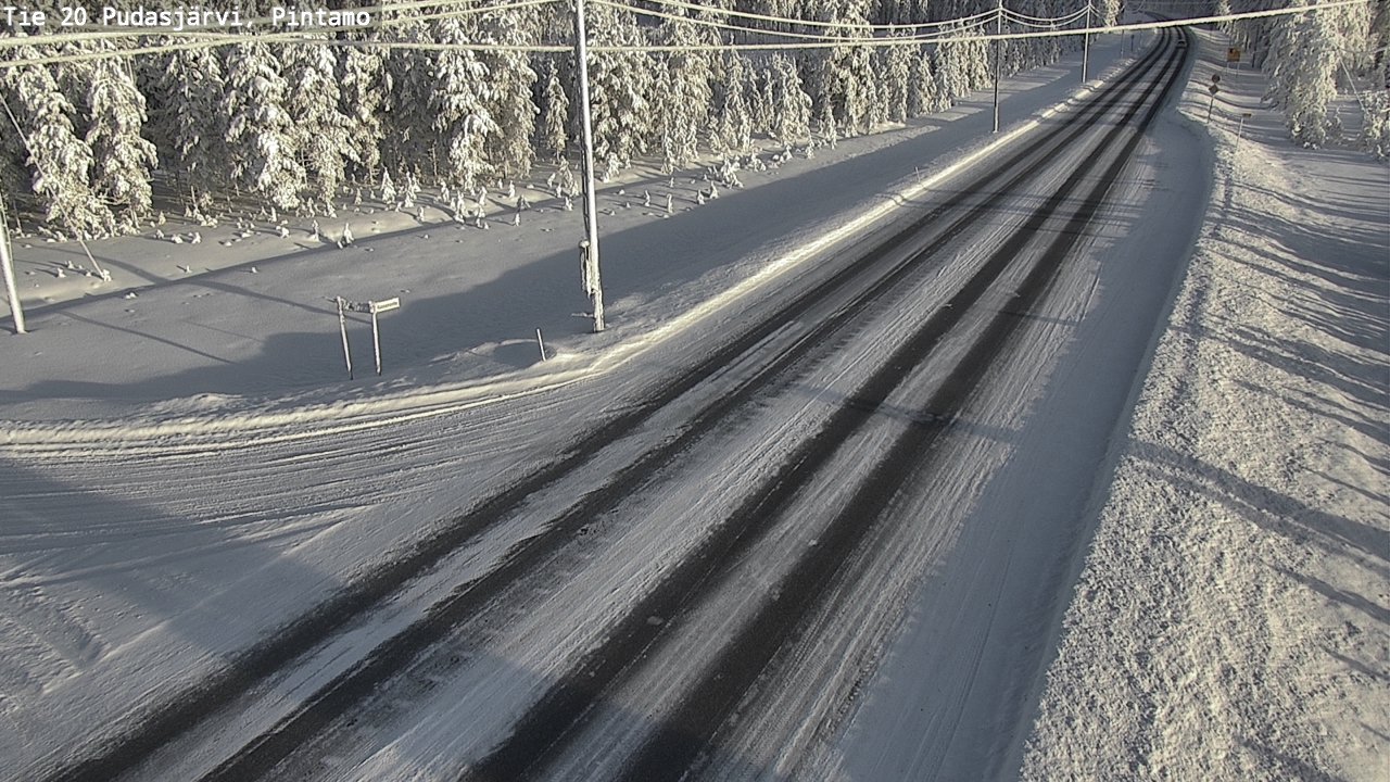 Weather Camera Image Road 20 Pudasjärvi, Pintamo, Pudasjärvi, Pohjois-Pohjanmaa