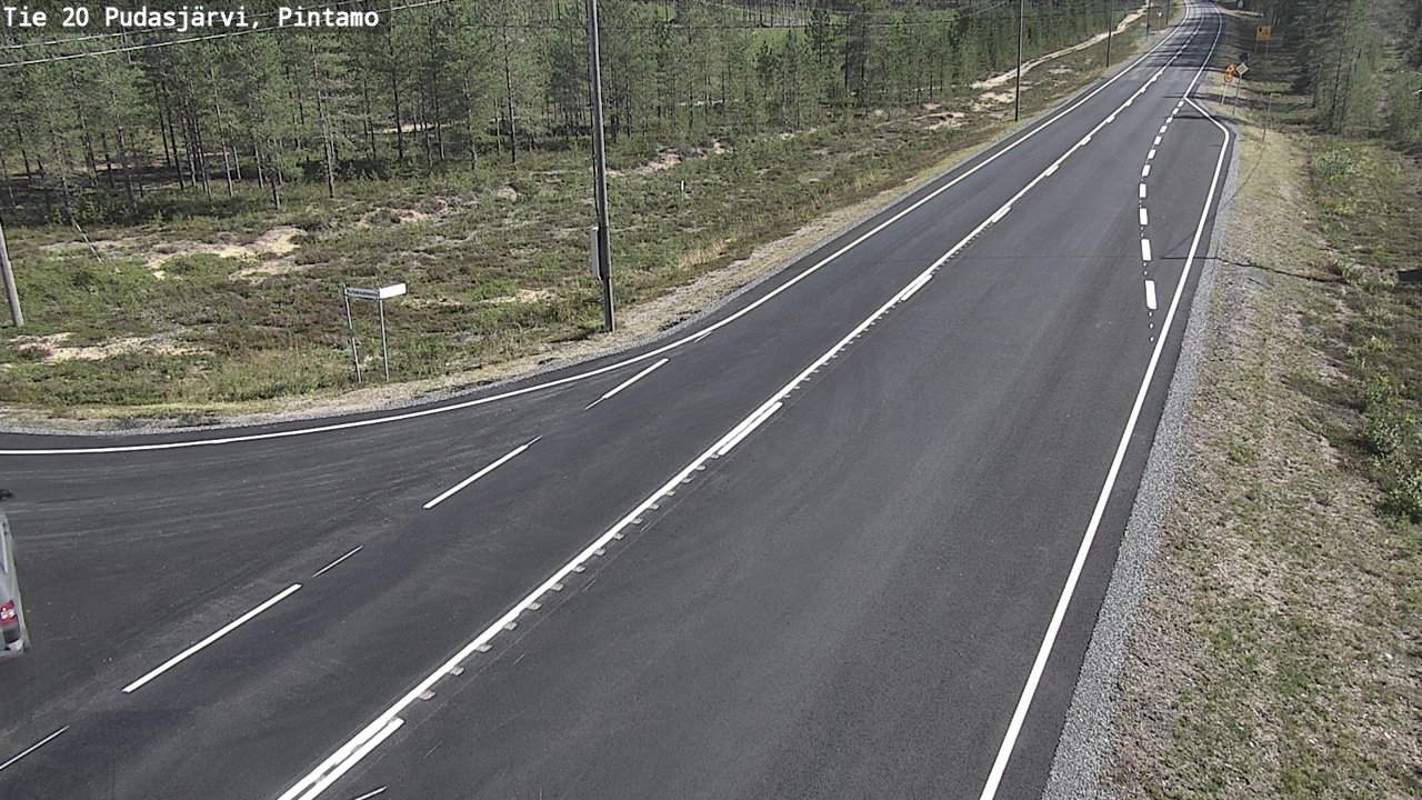 Weather Camera Image Road 20 Pudasjärvi, Pintamo, Pudasjärvi, Pohjois-Pohjanmaa
