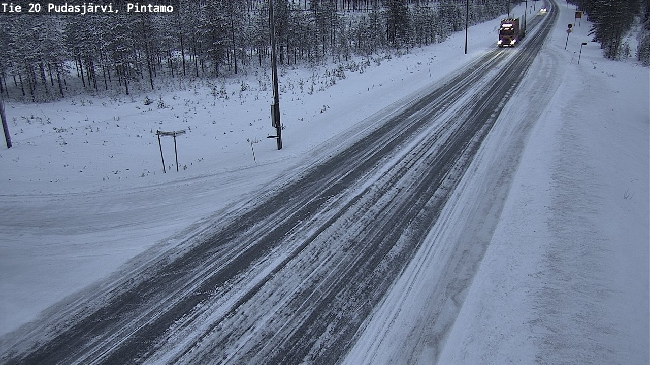 Weather Camera Image Road 20 Pudasjärvi, Pintamo, Pudasjärvi, Pohjois-Pohjanmaa