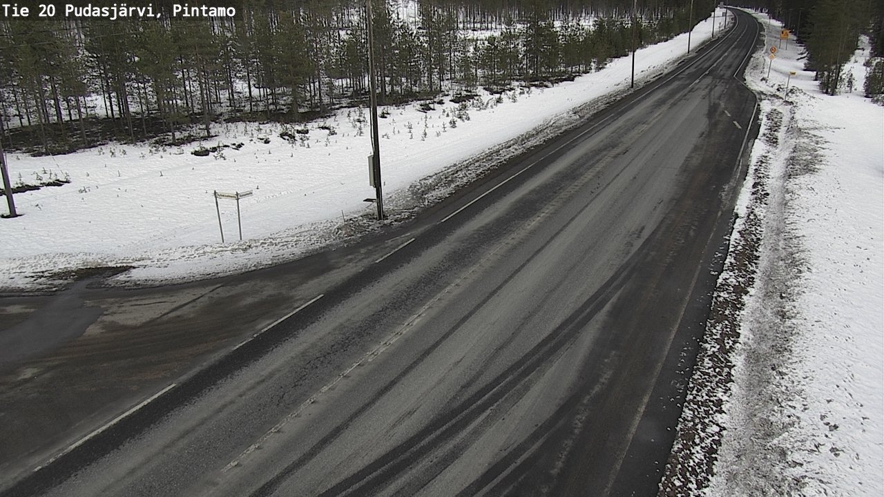 Weather Camera Image Väg 20 Pudasjärvi, Pintamo, Pudasjärvi, Pohjois-Pohjanmaa
