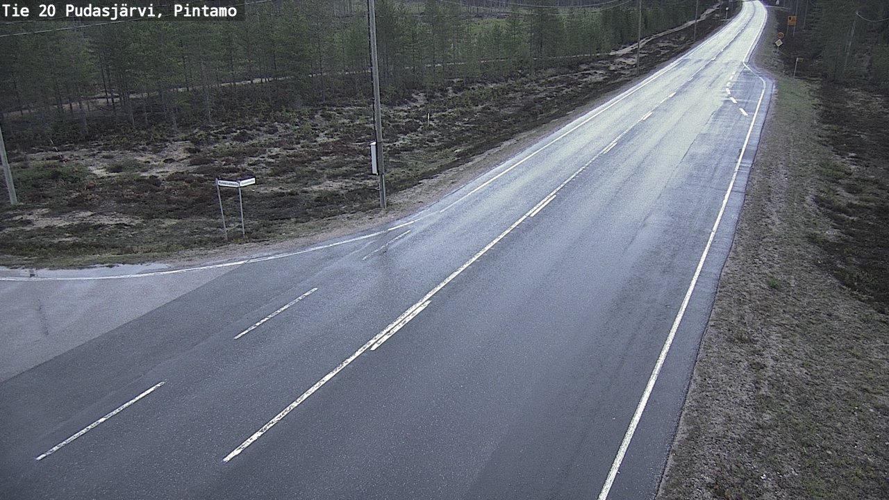 Weather Camera Image Road 20 Pudasjärvi, Pintamo, Pudasjärvi, Pohjois-Pohjanmaa