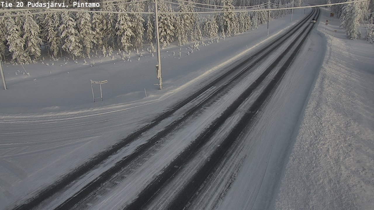 Weather Camera Image Road 20 Pudasjärvi, Pintamo, Pudasjärvi, Pohjois-Pohjanmaa