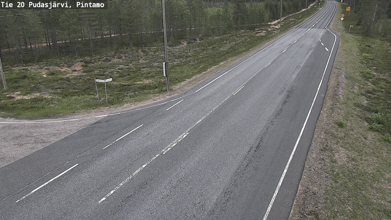 Weather Camera Image Väg 20 Pudasjärvi, Pintamo, Pudasjärvi, Pohjois-Pohjanmaa