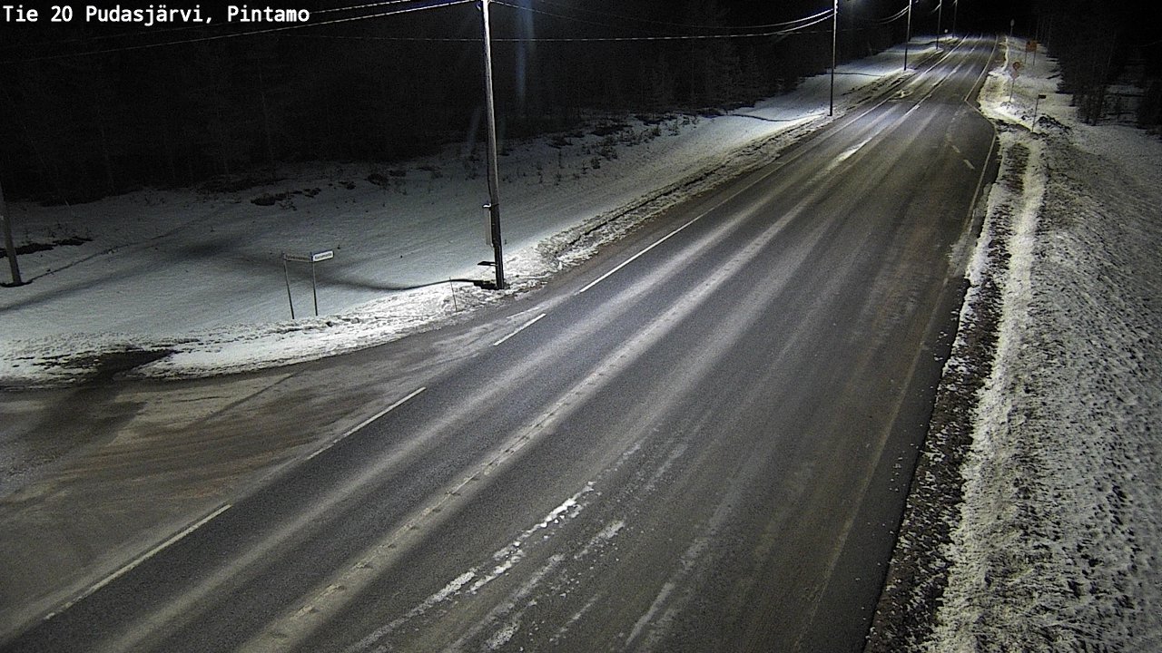 Weather Camera Image Road 20 Pudasjärvi, Pintamo, Pudasjärvi, Pohjois-Pohjanmaa
