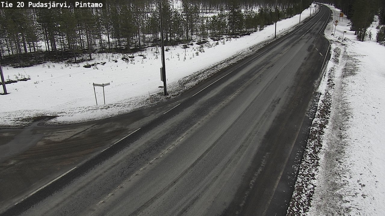 Weather Camera Image Väg 20 Pudasjärvi, Pintamo, Pudasjärvi, Pohjois-Pohjanmaa