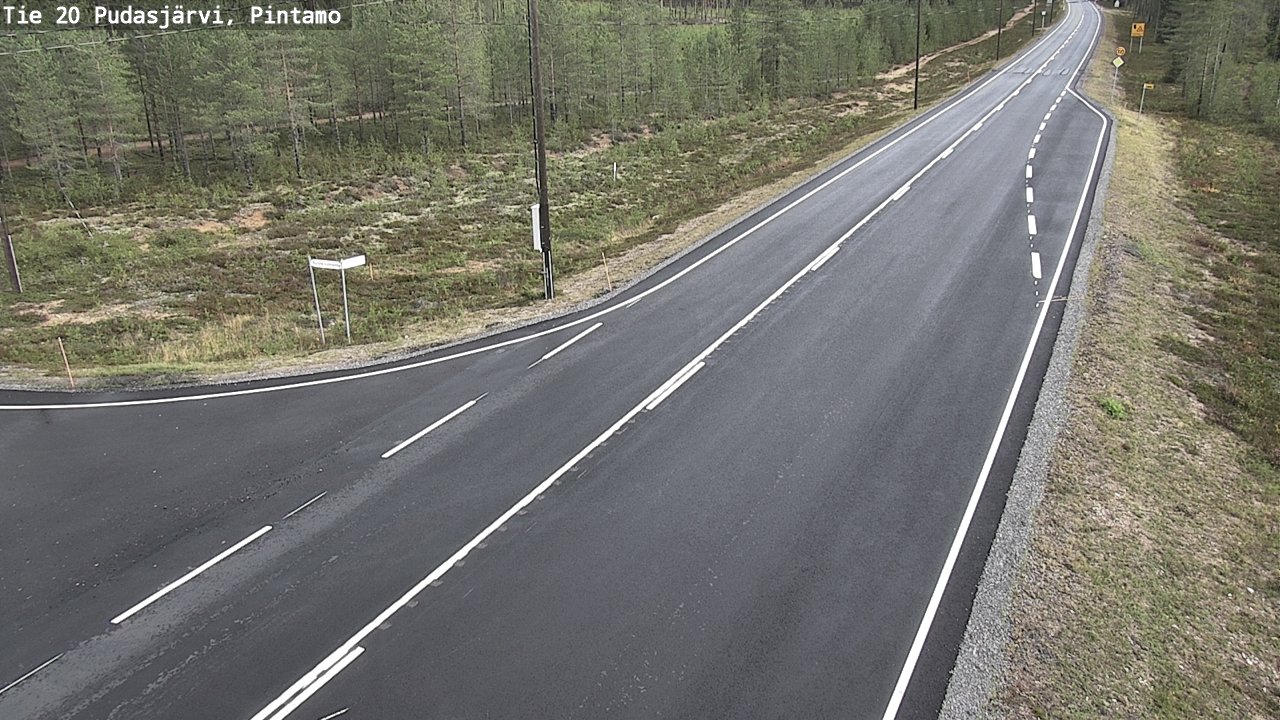 Weather Camera Image Road 20 Pudasjärvi, Pintamo, Pudasjärvi, Pohjois-Pohjanmaa