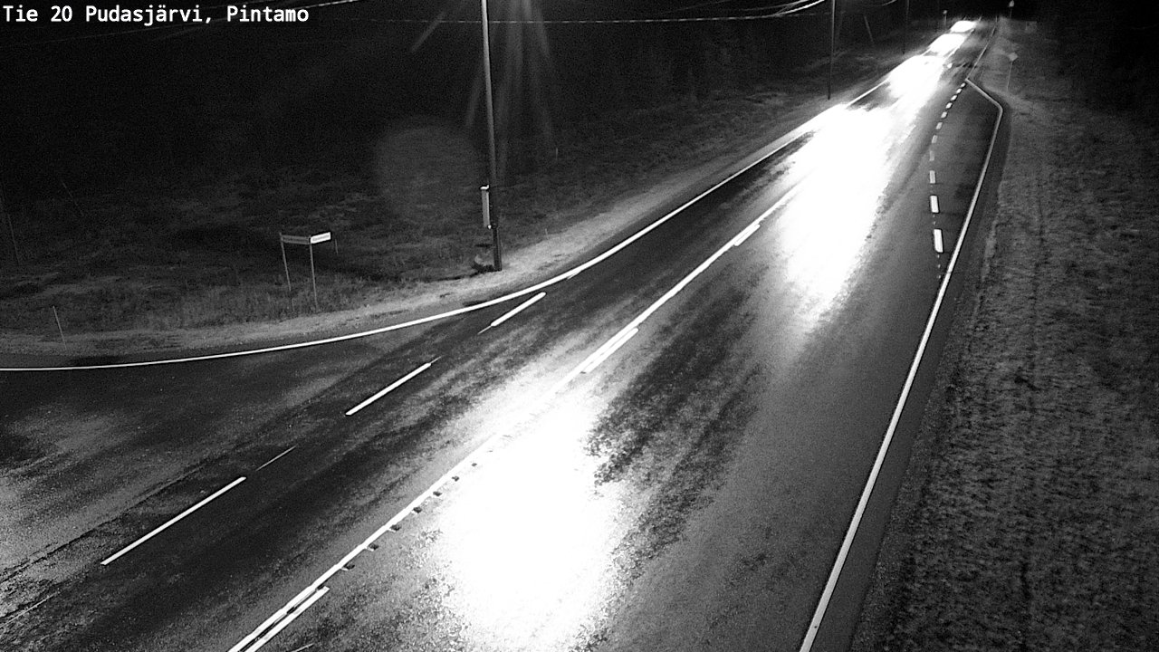 Weather Camera Image Road 20 Pudasjärvi, Pintamo, Pudasjärvi, Pohjois-Pohjanmaa