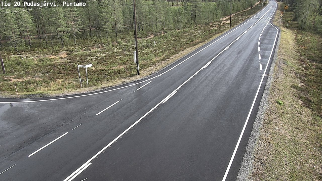 Weather Camera Image Road 20 Pudasjärvi, Pintamo, Pudasjärvi, Pohjois-Pohjanmaa