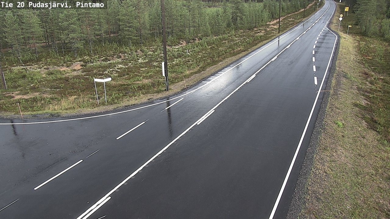 Weather Camera Image Road 20 Pudasjärvi, Pintamo, Pudasjärvi, Pohjois-Pohjanmaa